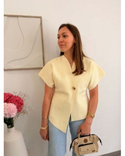 Top croisé jaune beurre