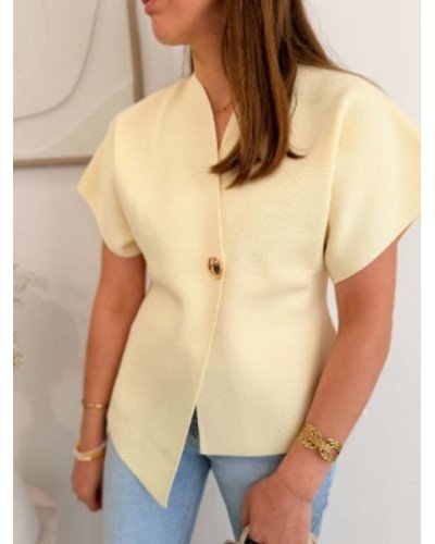 Top croisé jaune beurre