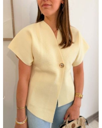 Top croisé jaune beurre