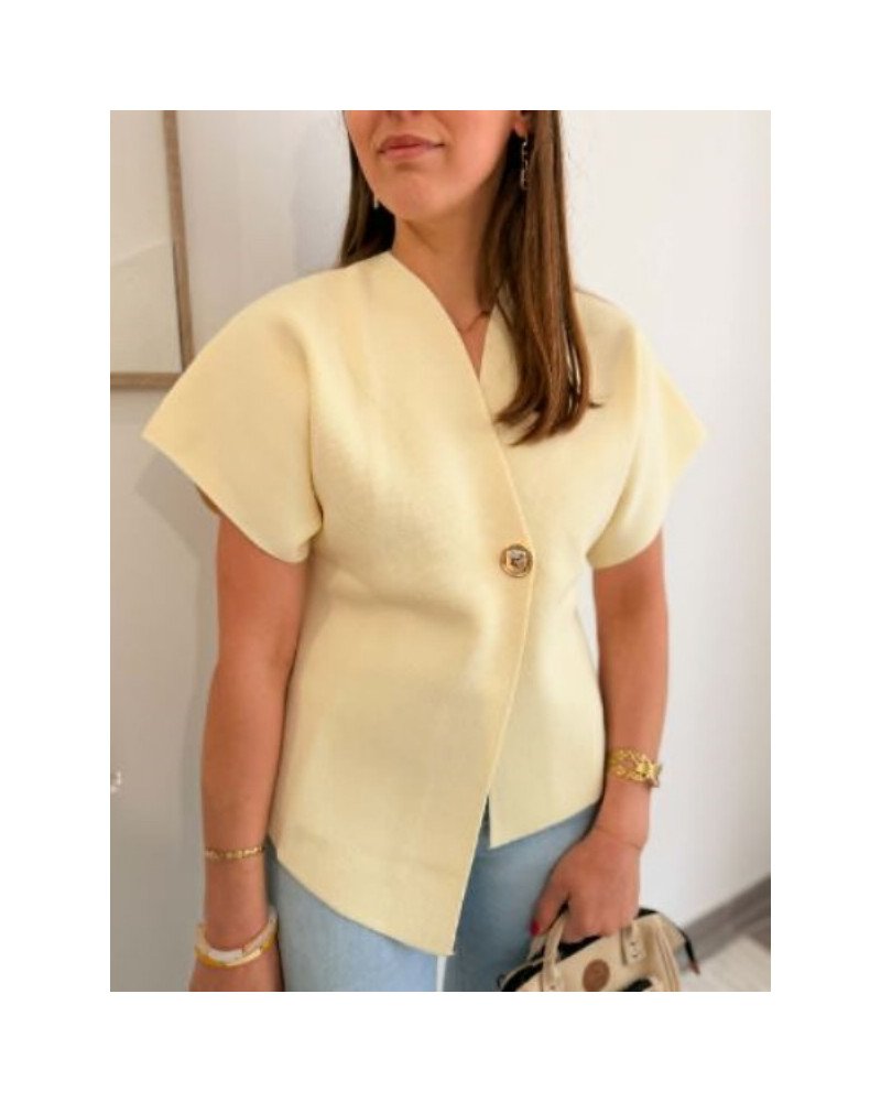 Top croisé jaune beurre