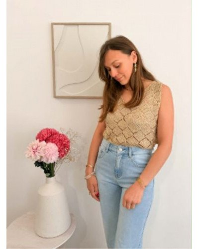 Haut crochet doré