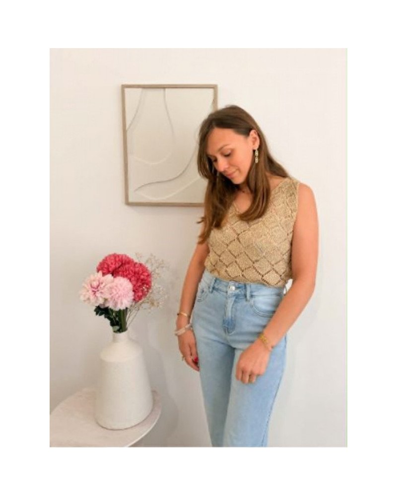 Haut crochet doré