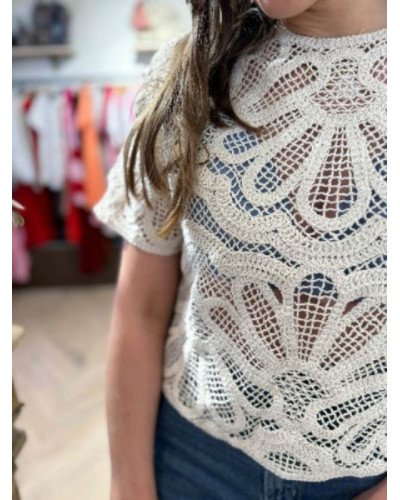 Haut crochet beige