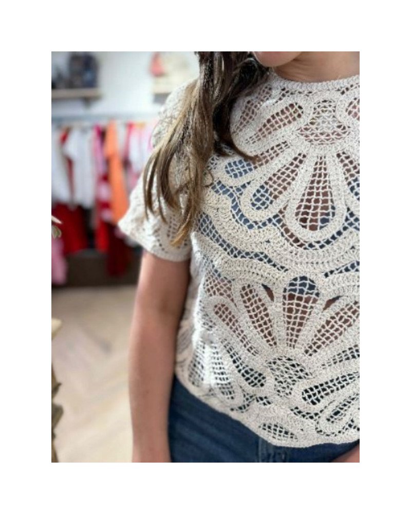 Haut crochet beige