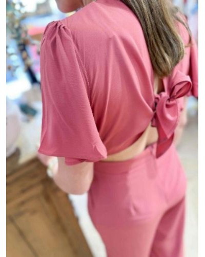Combinaison fluide vieux rose