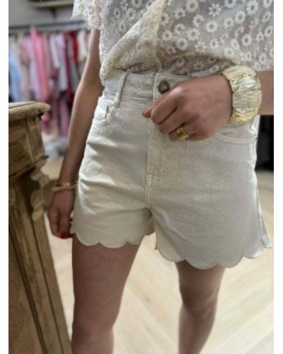 Short beige cotelé