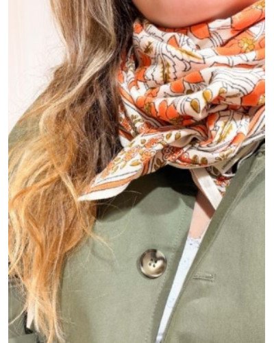 Foulard Agra Corail 100 cm