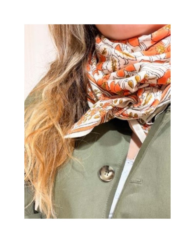 Foulard Agra Corail 100 cm