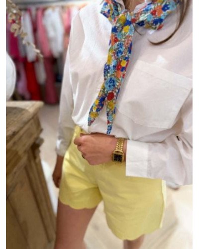 Chemisier blanc foulard liberty