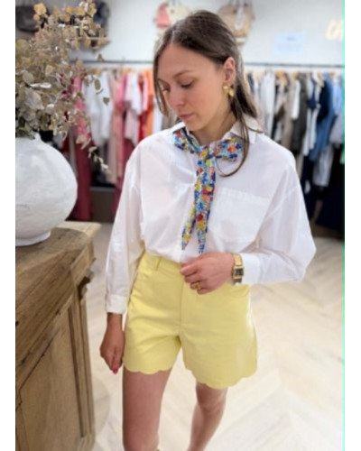 Chemisier blanc foulard liberty