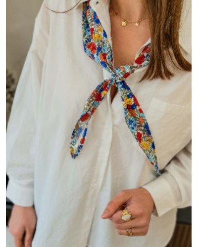 Chemisier blanc foulard liberty