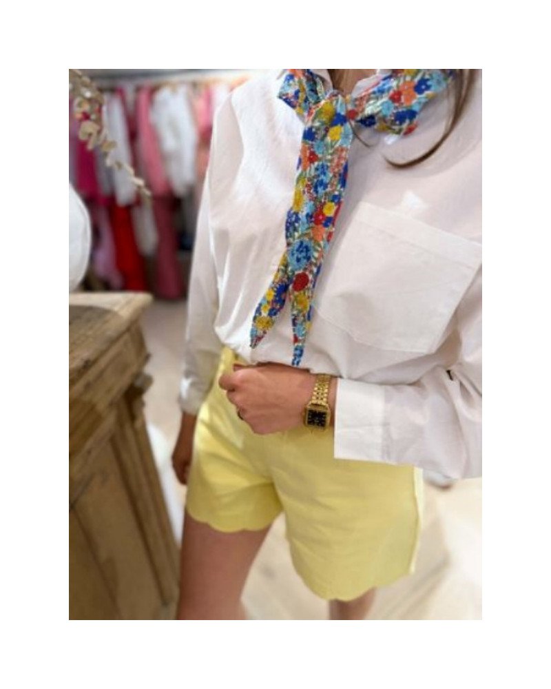 Short jaune - Cotelé