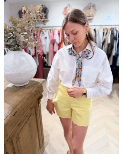 Short jaune - Cotelé