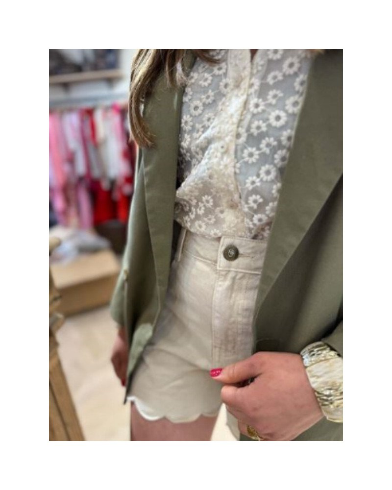 Short beige cotelé