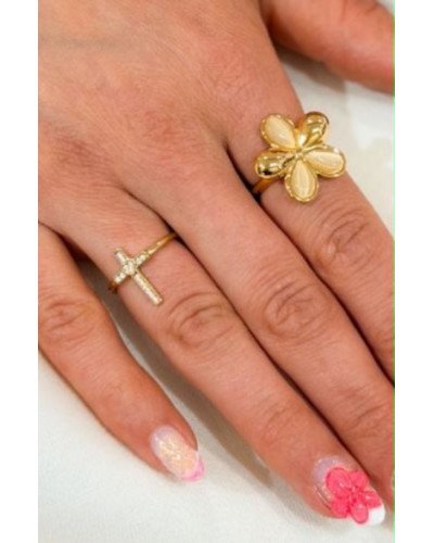 Bague croix brillante
