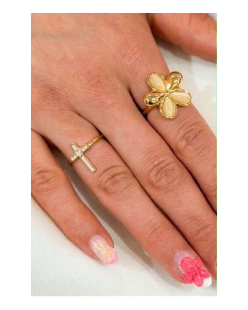 Bague croix brillante