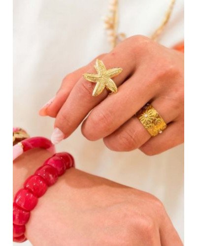 Bague étoile de mer doré
