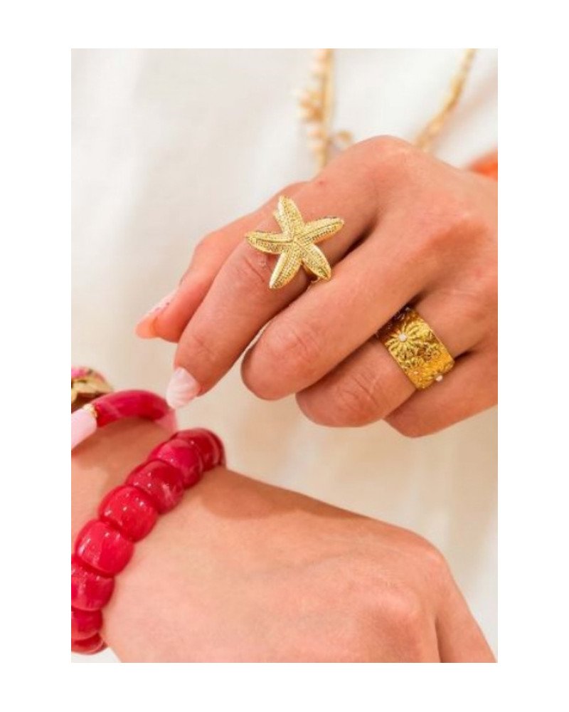 Bague étoile de mer doré