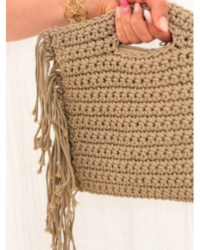 Sac macramé taupe - Marie