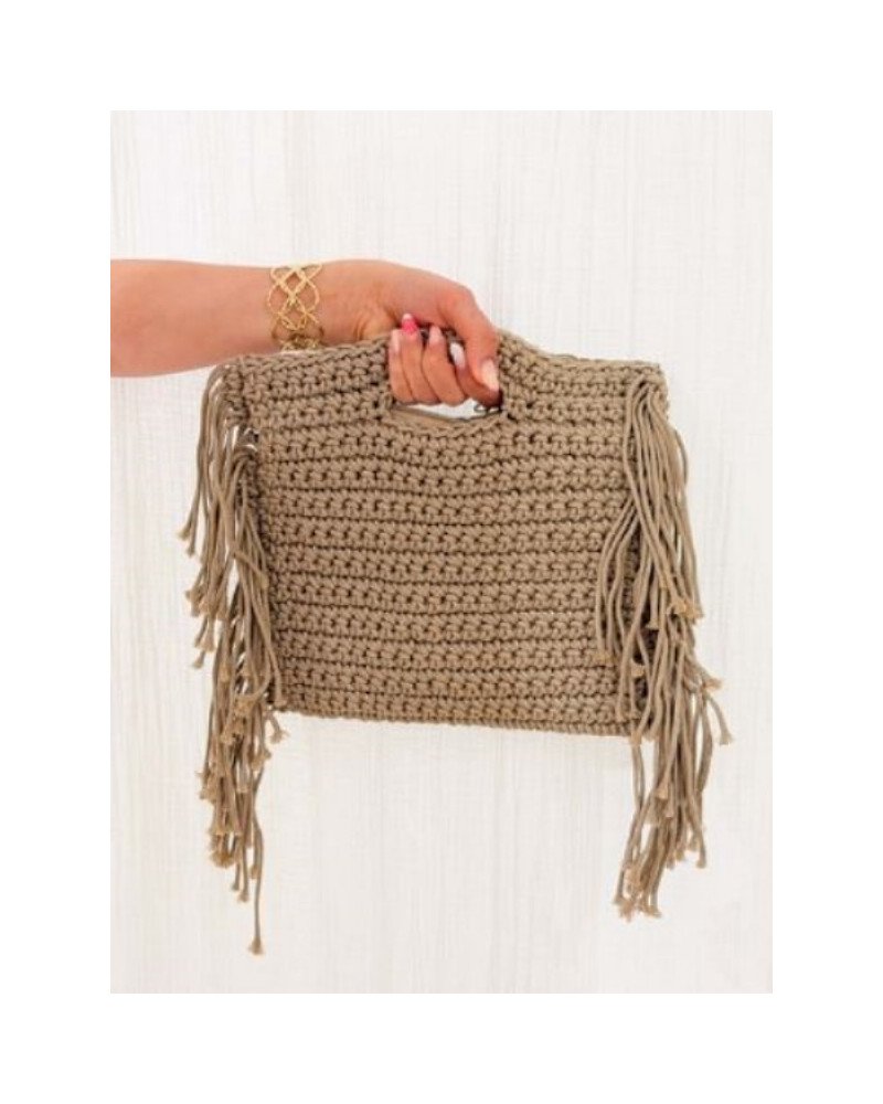 Sac macramé taupe - Marie