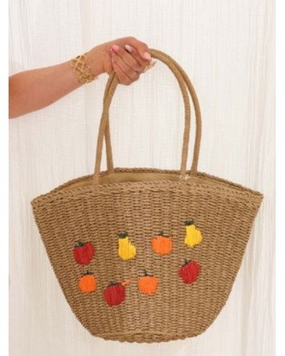 Cabas paille - Fruits