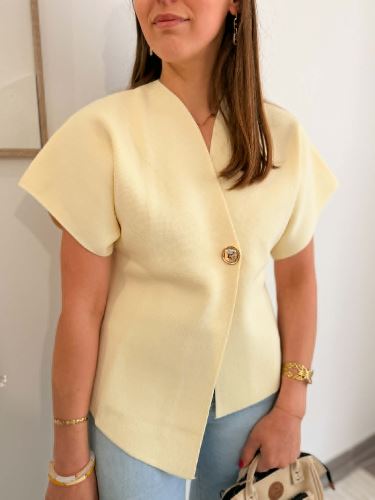 Top croisé jaune beurre