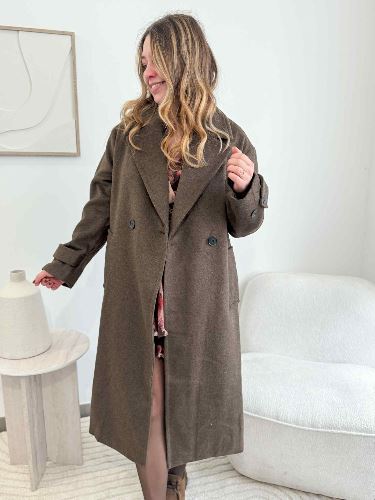 Manteau lainage long marron