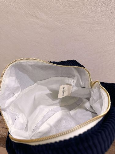 Trousse velours bleu marine