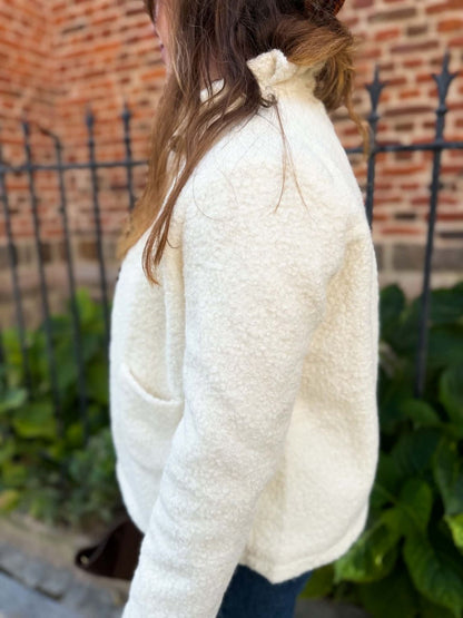 Veste bouclette écru
