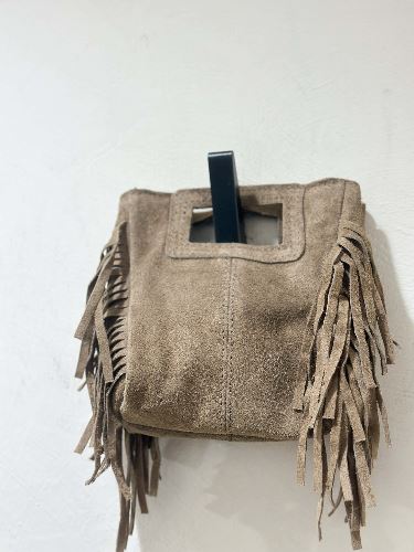 Sac à franges mini - Taupe