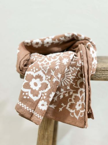 Foulard Mysore bandana Cannelle - 100cm
