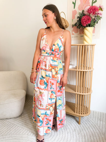 Robe longue sunset - Multicolore