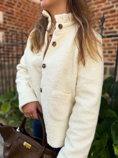 Veste bouclette écru