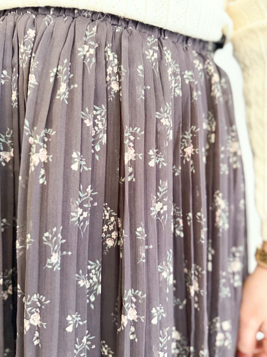 Jupe fluide fleuri taille elastique