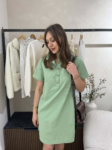 Robe droite en jean - Vert