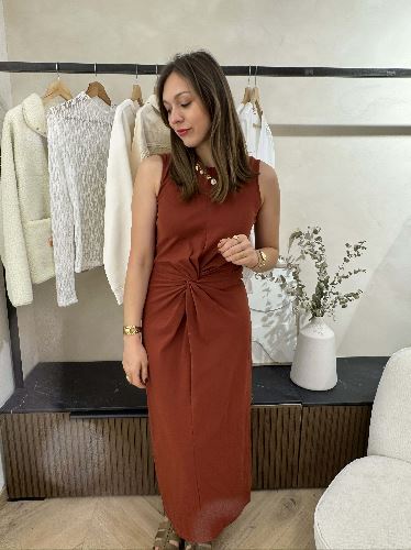 Robe longue terracotta