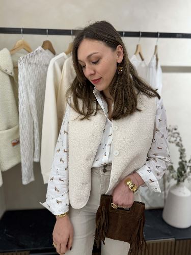 Gilet bouclette - Ecru