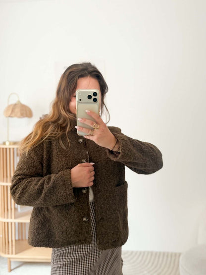 Veste bouclette marron