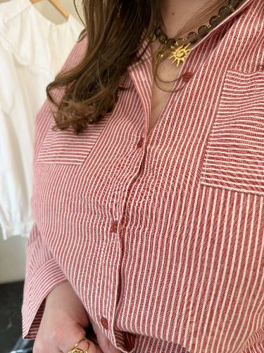 Chemise rayures rouge et blanc