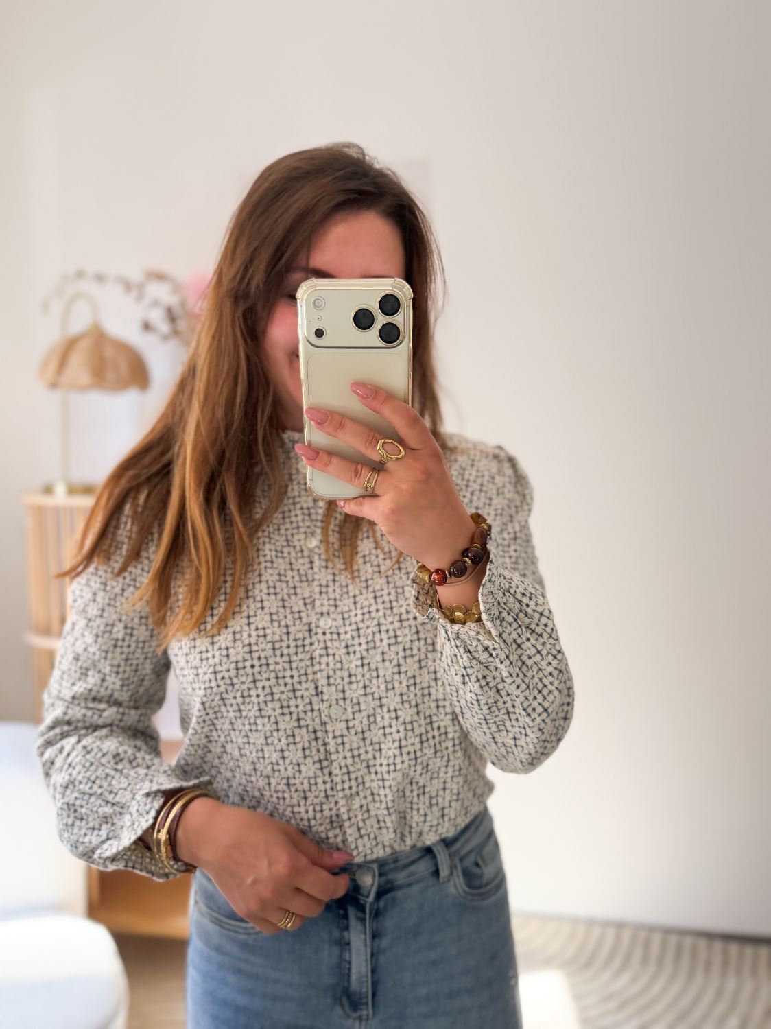 Chemisier broderie marine