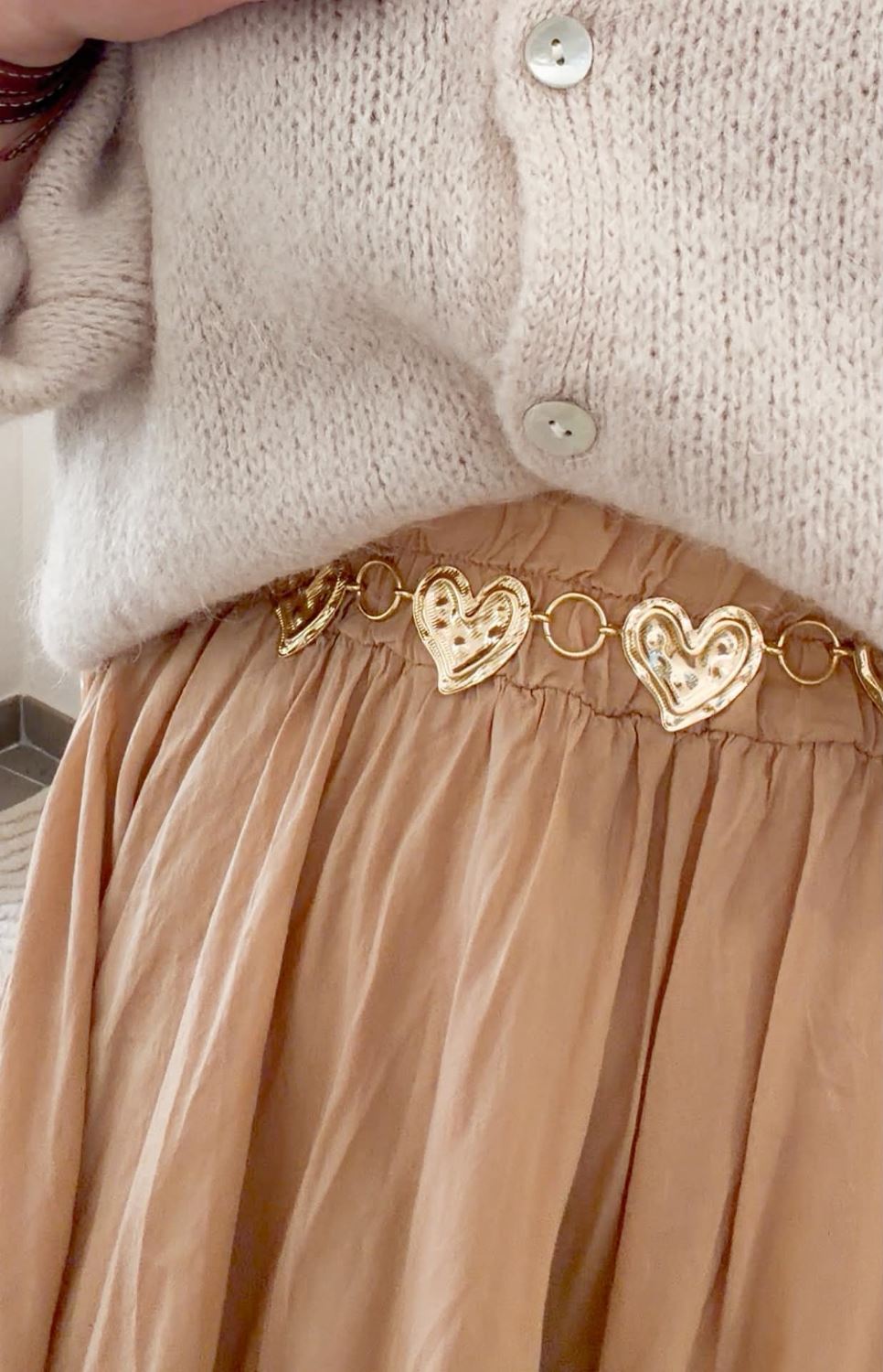 Ceinture coeur doré