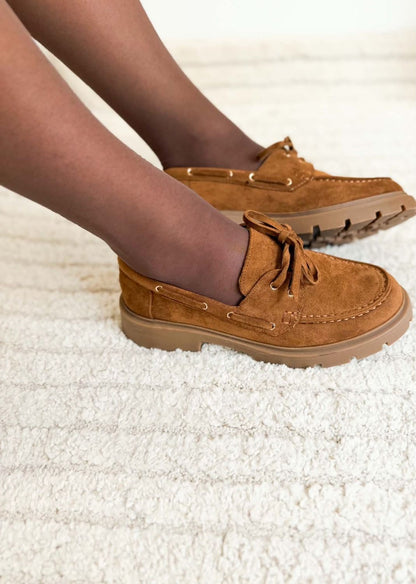 Mocassins camel à lacets