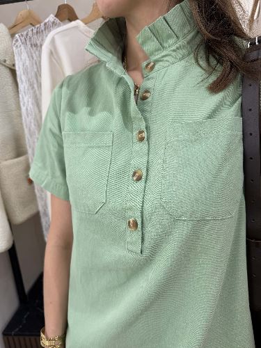Robe droite en jean - Vert