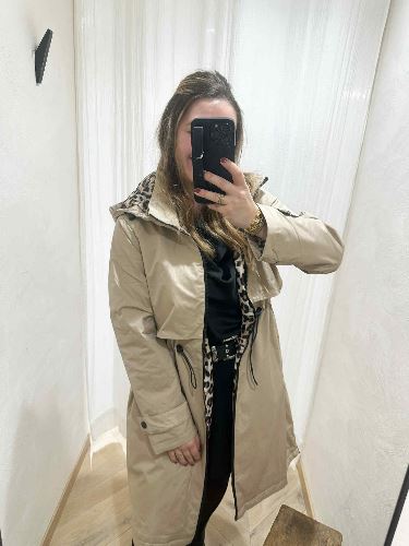 Imperméable beige leopard rembourre