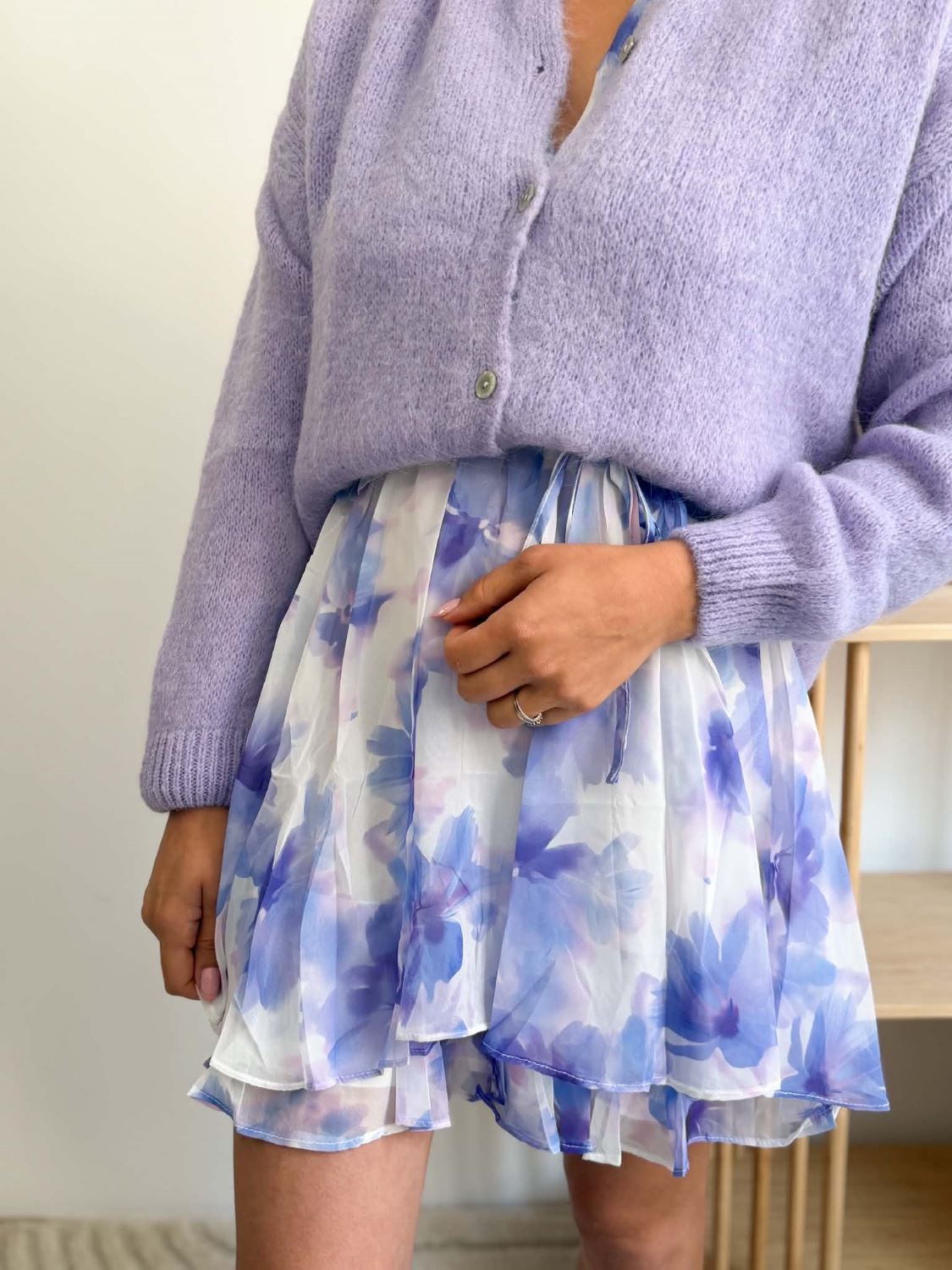 Gilet maille alpaga lilas