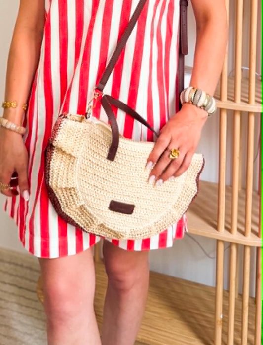 Sac demi lune - Osier bordeau