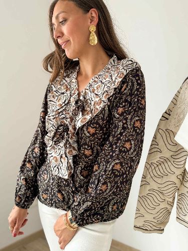 Blouse volant bohème
