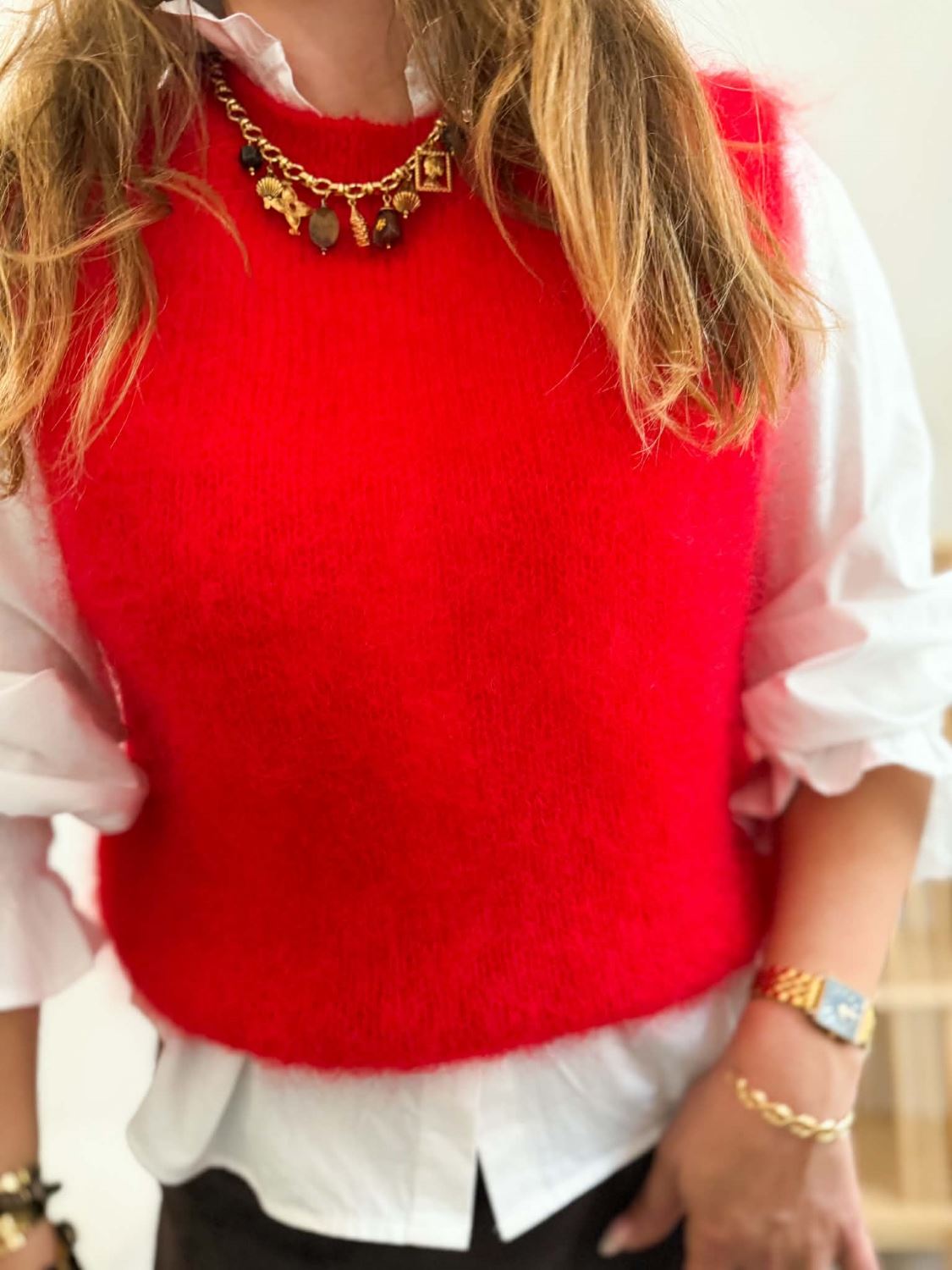 Pull rouge - Kid Mohair
