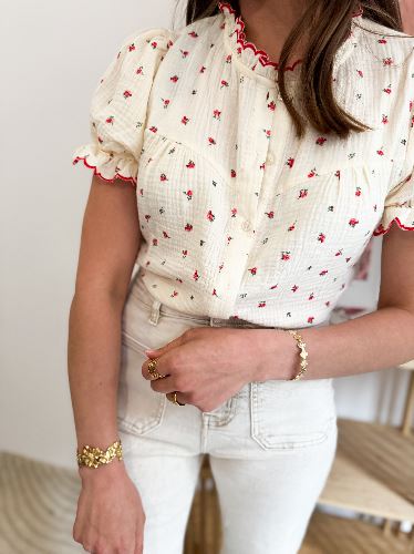 Blouse fleurie gaz de coton