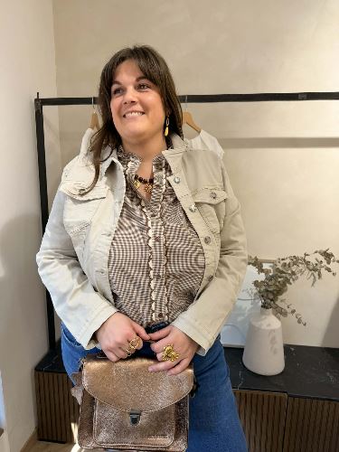 Veste jean beige